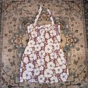 Abercrombie and Fitch NWT Women’s Linen Blend Spring Floral Halter Dress Large T